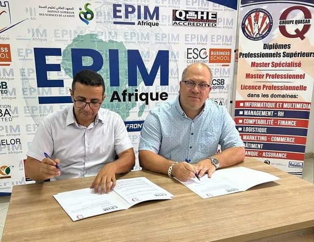 Cérémonie de signature du partenariat Groupe Quasar et EPIM Afrique